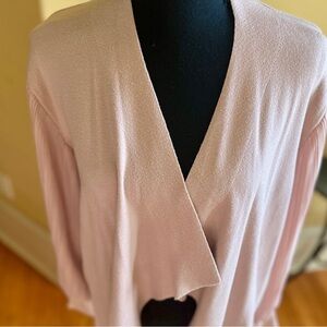 NWT Open Cardigan Mixed Media Dusty Pink Mauve Med Soft